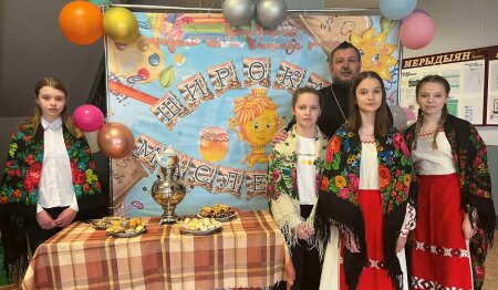 На Масленице в Грицевисчкой СШ побывал протоиерей Валерий Вечорко